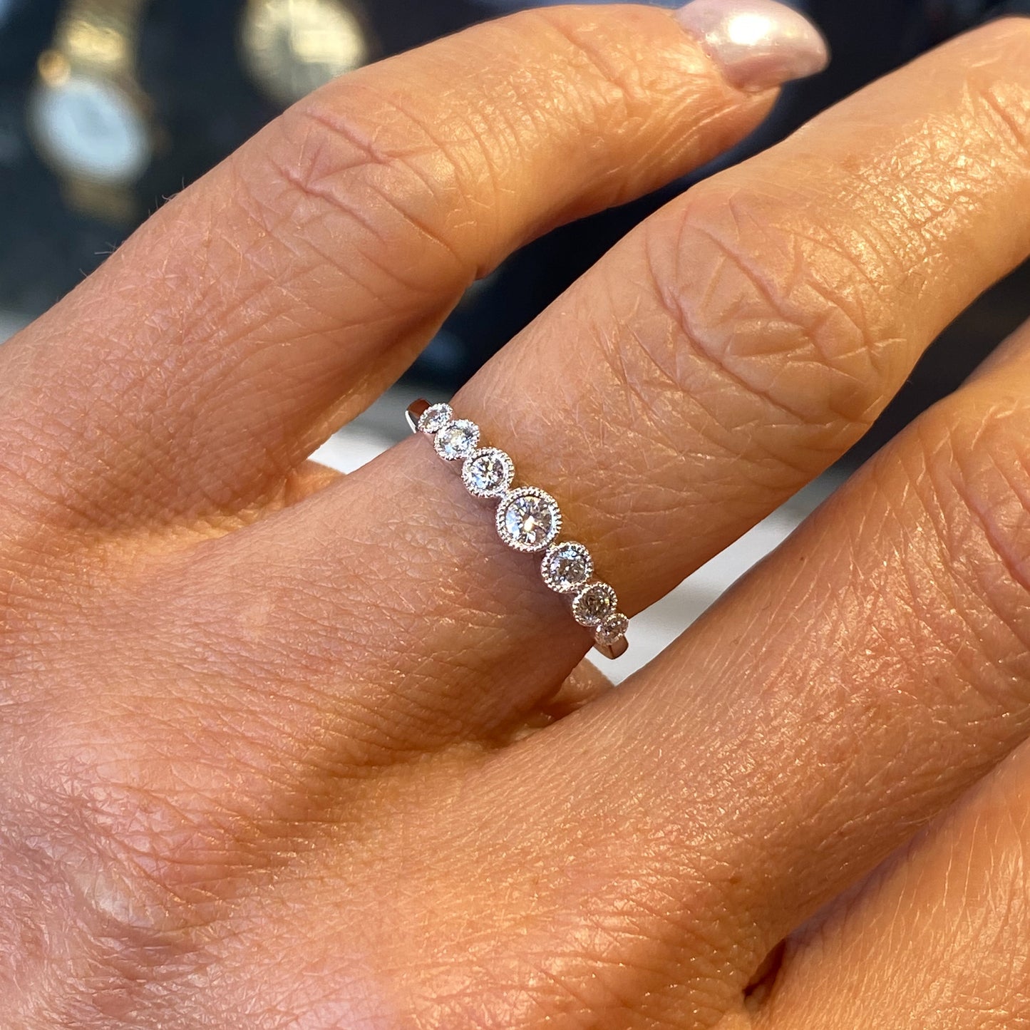 9ct White Gold Graduated Diamond Eternity Ring - John Ross Jewellers