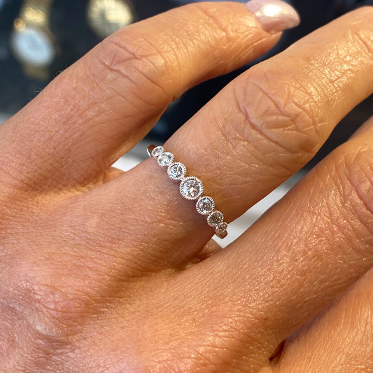 9ct White Gold Graduated Diamond Eternity Ring