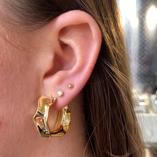 Sunshine Textured Hoop Earrings - John Ross Jewellers