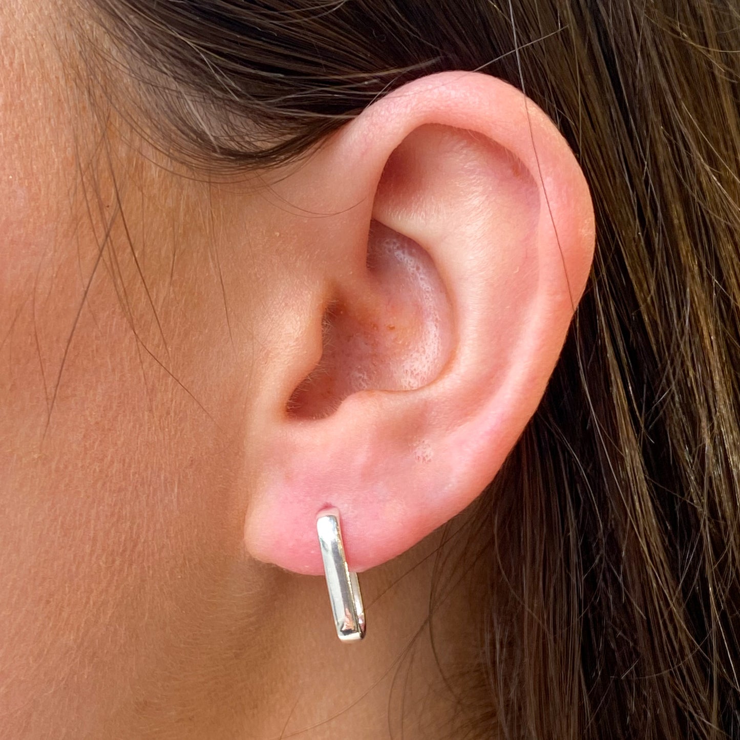 Silver J Hoop Earrings | 15mm - John Ross Jewellers