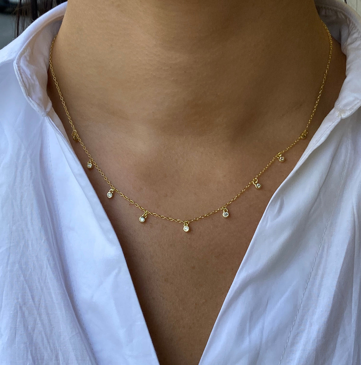 Sunshine CZ Drops Necklace | 42 + 3cm