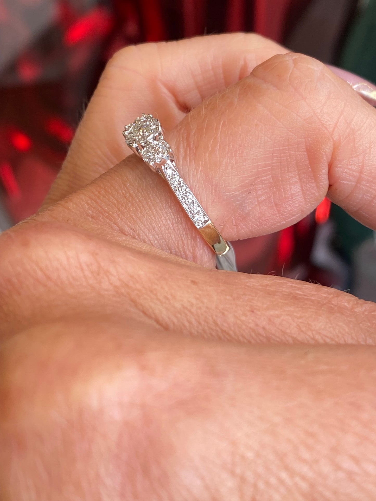 9ct Gold Trilogy Cluster Engagement Ring | 0.50ct