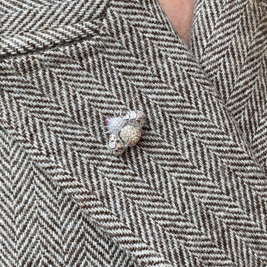 Silver Multicoloured CZ Brooch - John Ross Jewellers