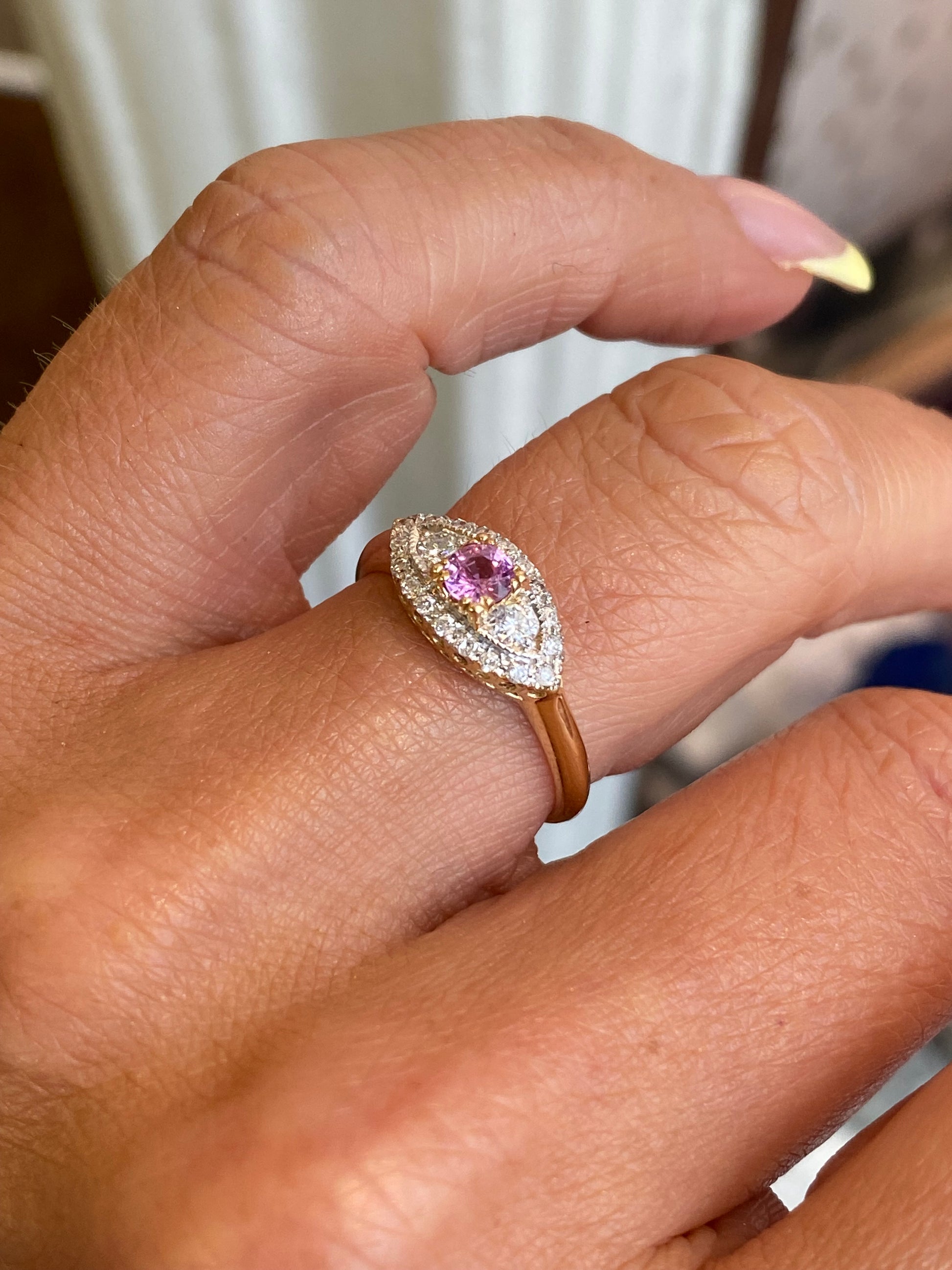 9ct Gold Pink Sapphire & Diamond Ring - John Ross Jewellers