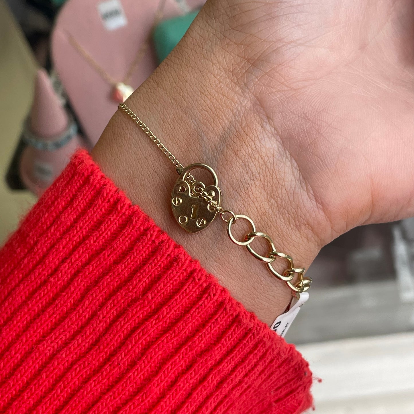 9ct Gold Charm Bracelet with Padlock