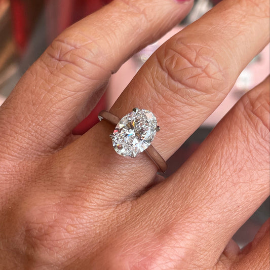 Platinum Oval Solitaire Engagement Ring | 2.53ct Certificated