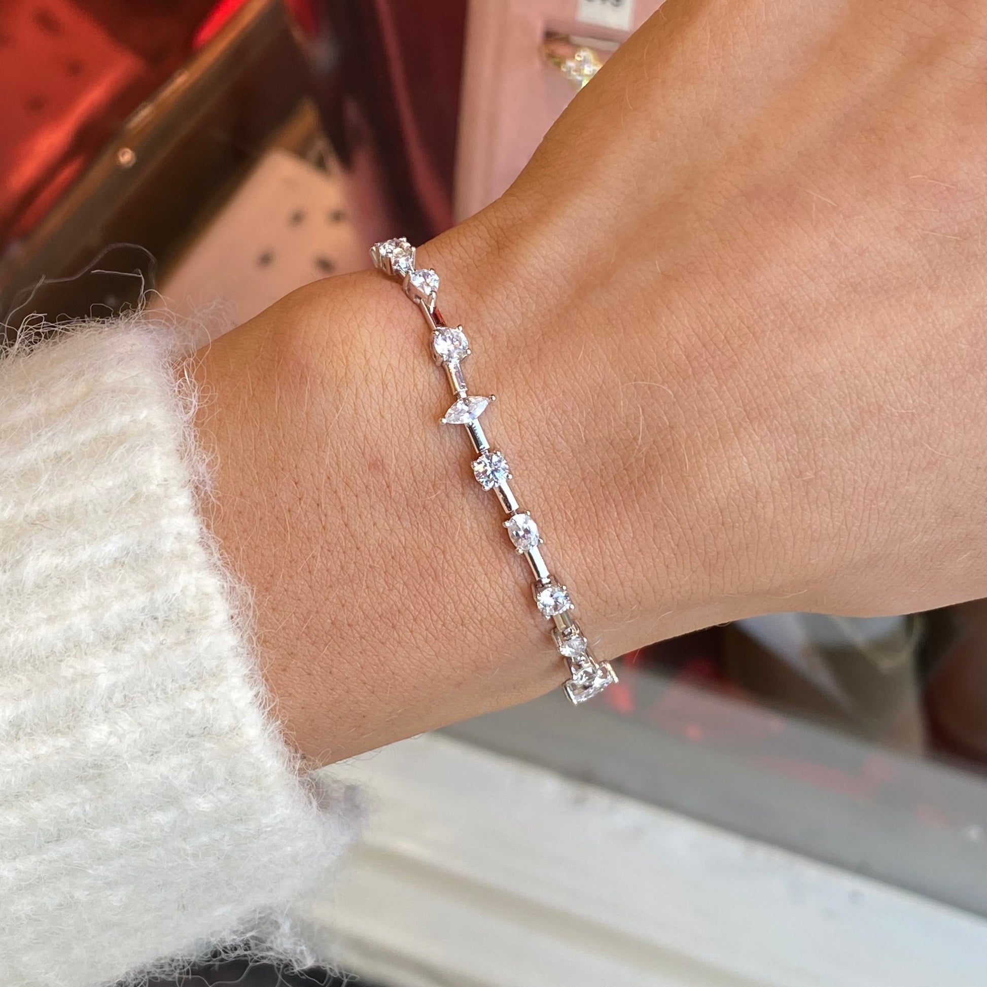 Silver CZ Tennis Bracelet | 17+3cm - John Ross Jewellers