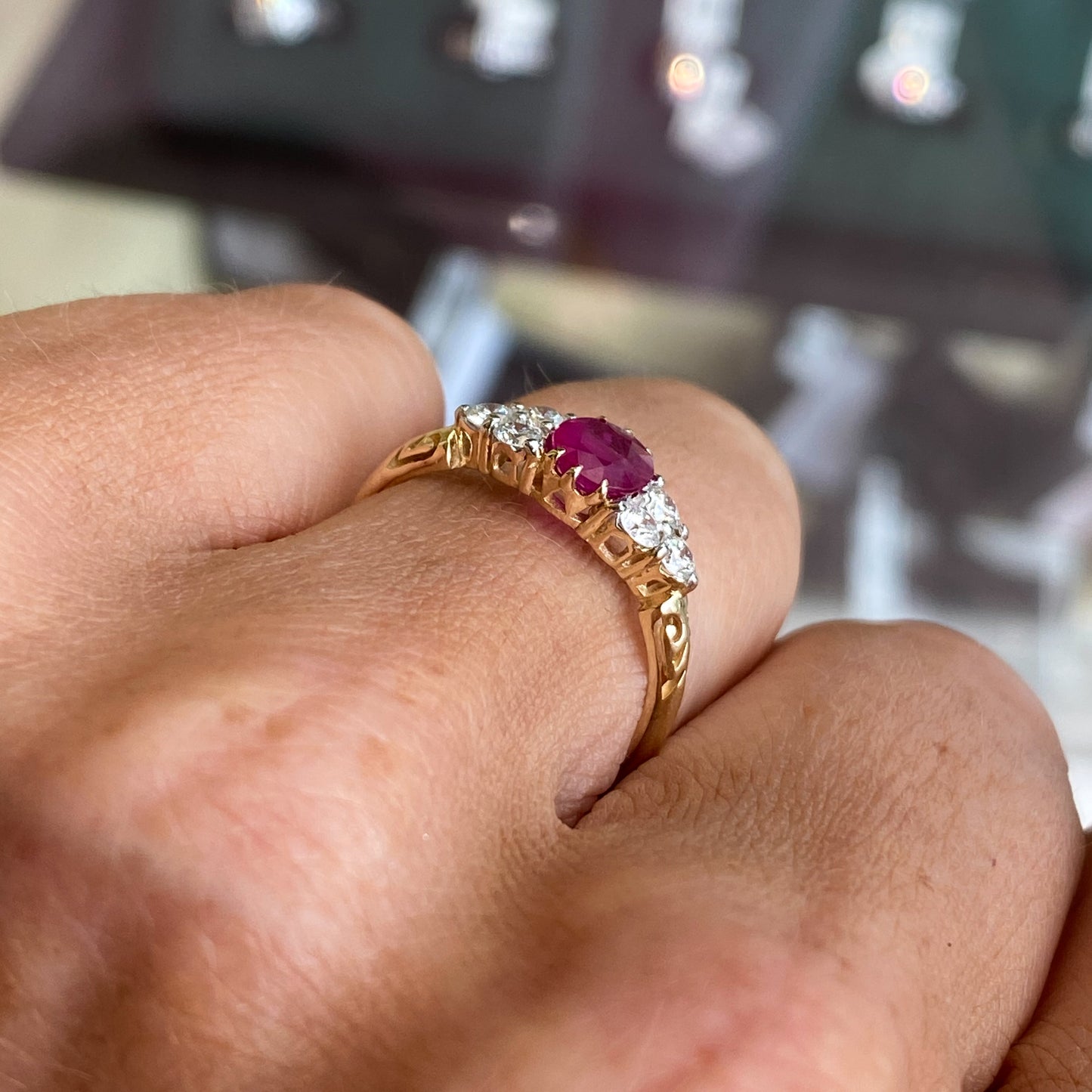 9ct Gold Ruby & Diamond Ring
