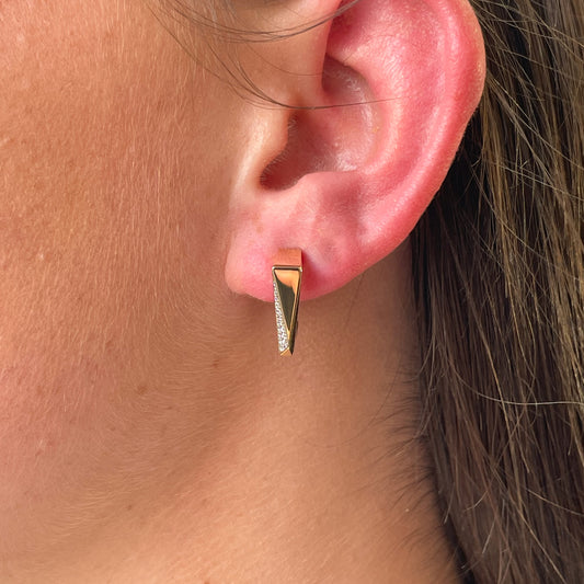 Sunshine Deco Edged Square Hoop Earrings - John Ross Jewellers