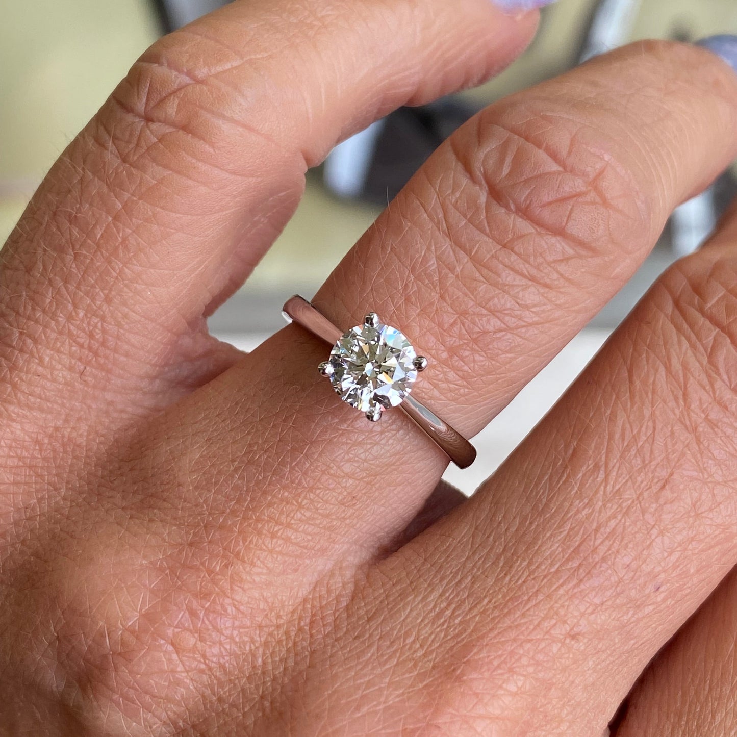 Platinum Solitaire Engagement Ring | 1.00ct Certificated Lab