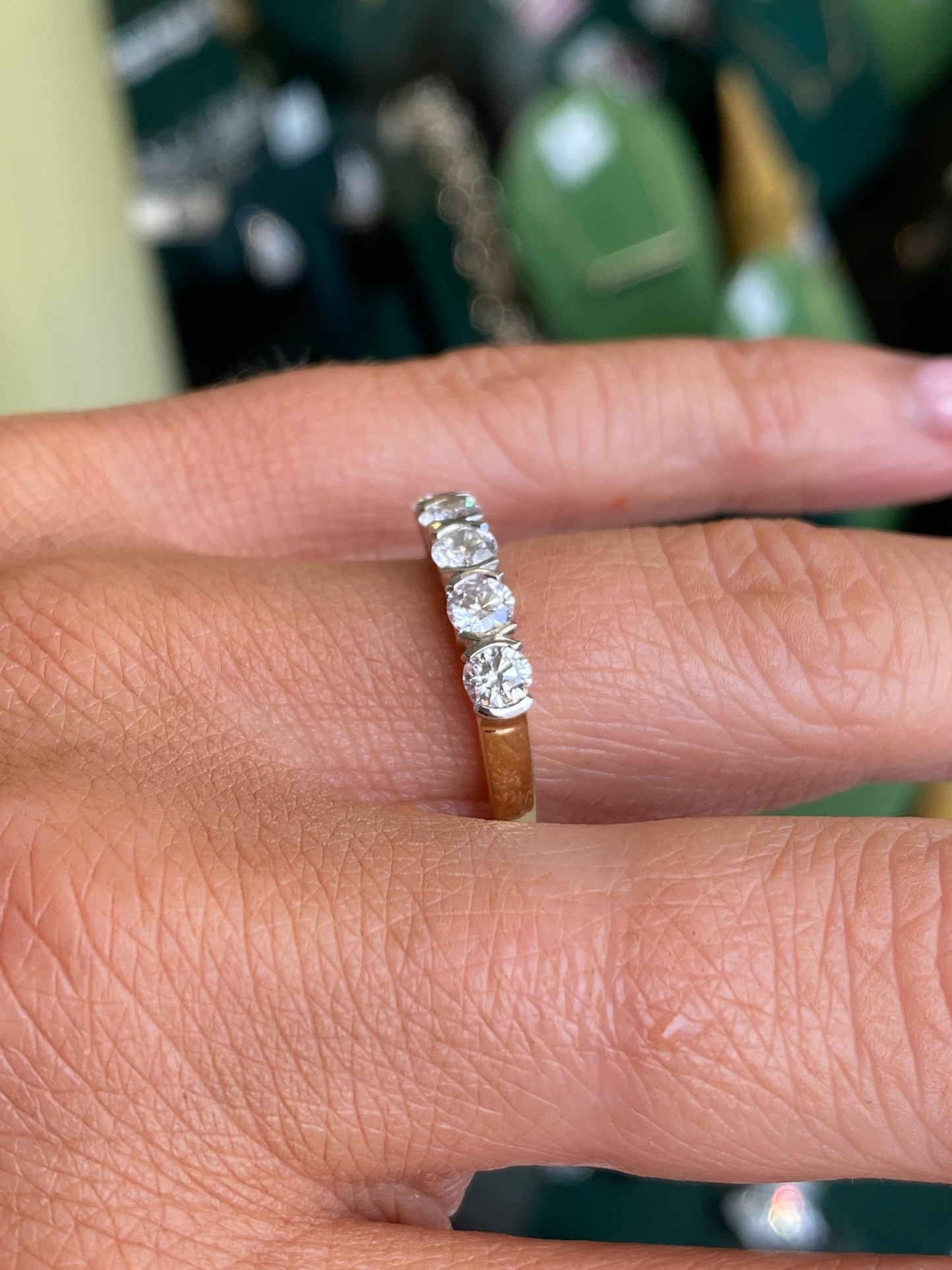 18ct Gold 0.87ct Five Stone Diamond Eternity Ring