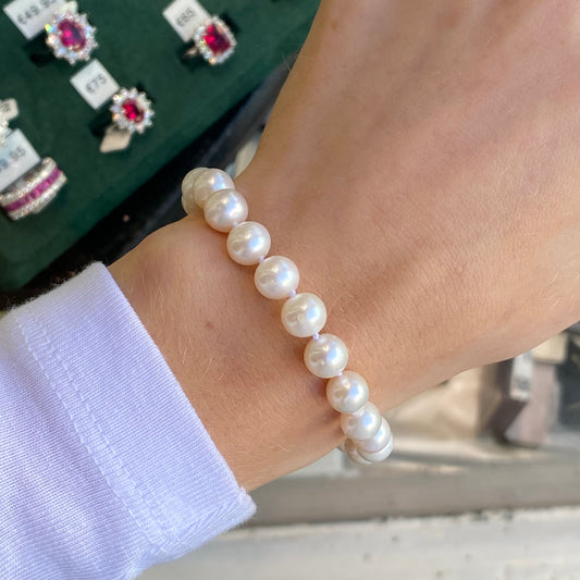 Silver Cultured Freshwater Pearl Bracelet | 19cm