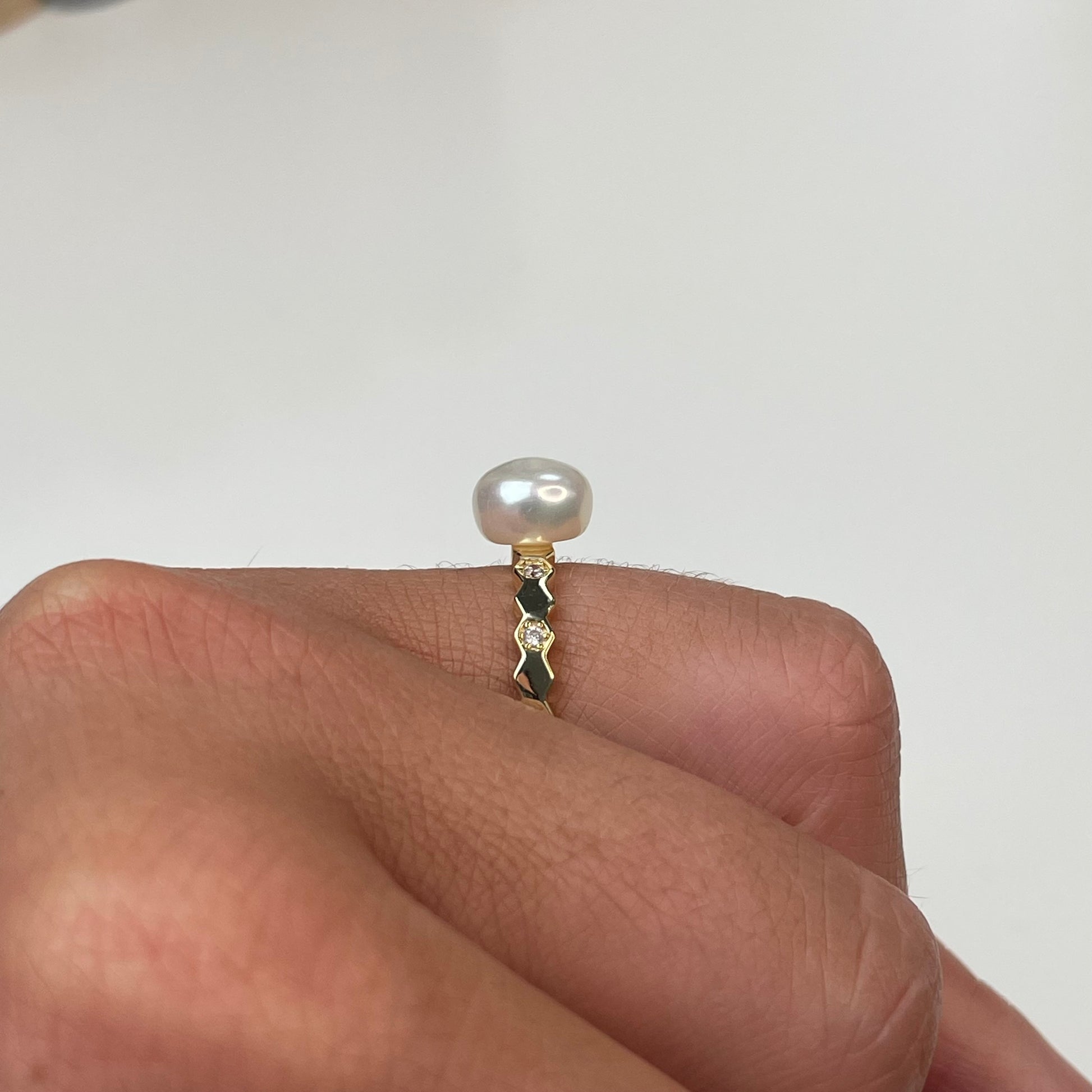 Sunshine Freshwater Pearl & CZ Ring | 8mm - John Ross Jewellers