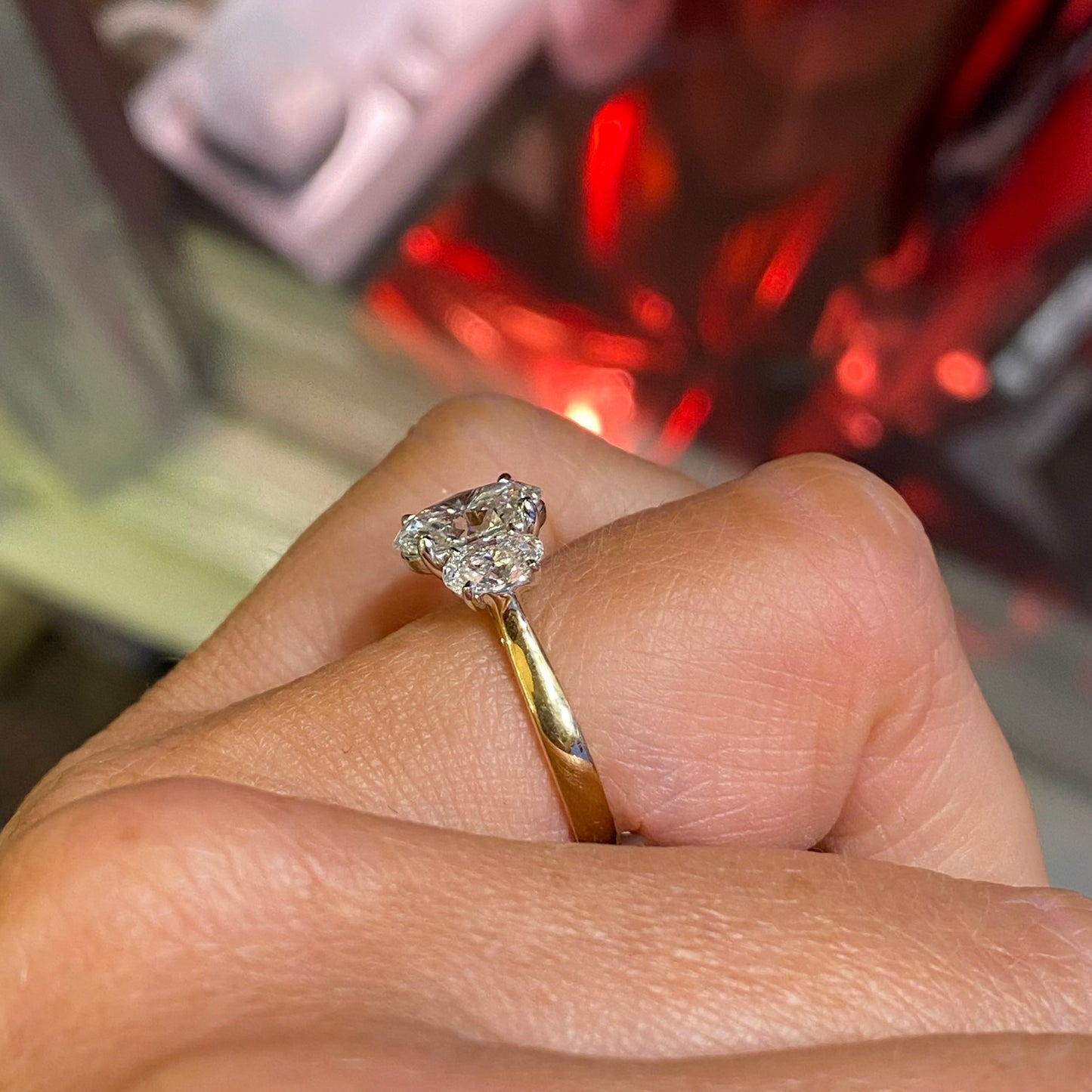 18ct Gold Oval Trilogy Engagement Ring | Lab Certificated 2.33ct