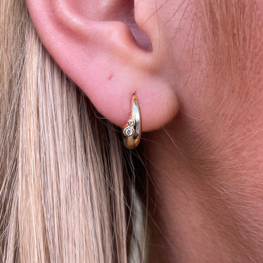 Sunshine CZ Huggie Hoop Earrings | 13mm