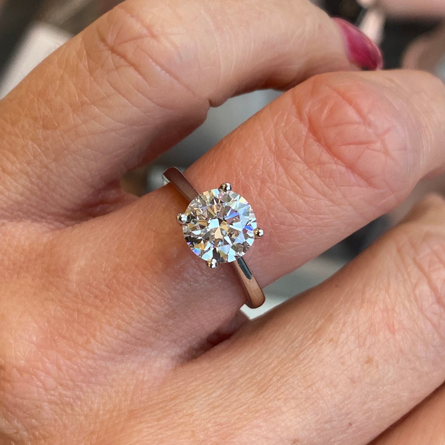 Platinum Solitaire Engagement Ring | 2.00ct Certificated Lab