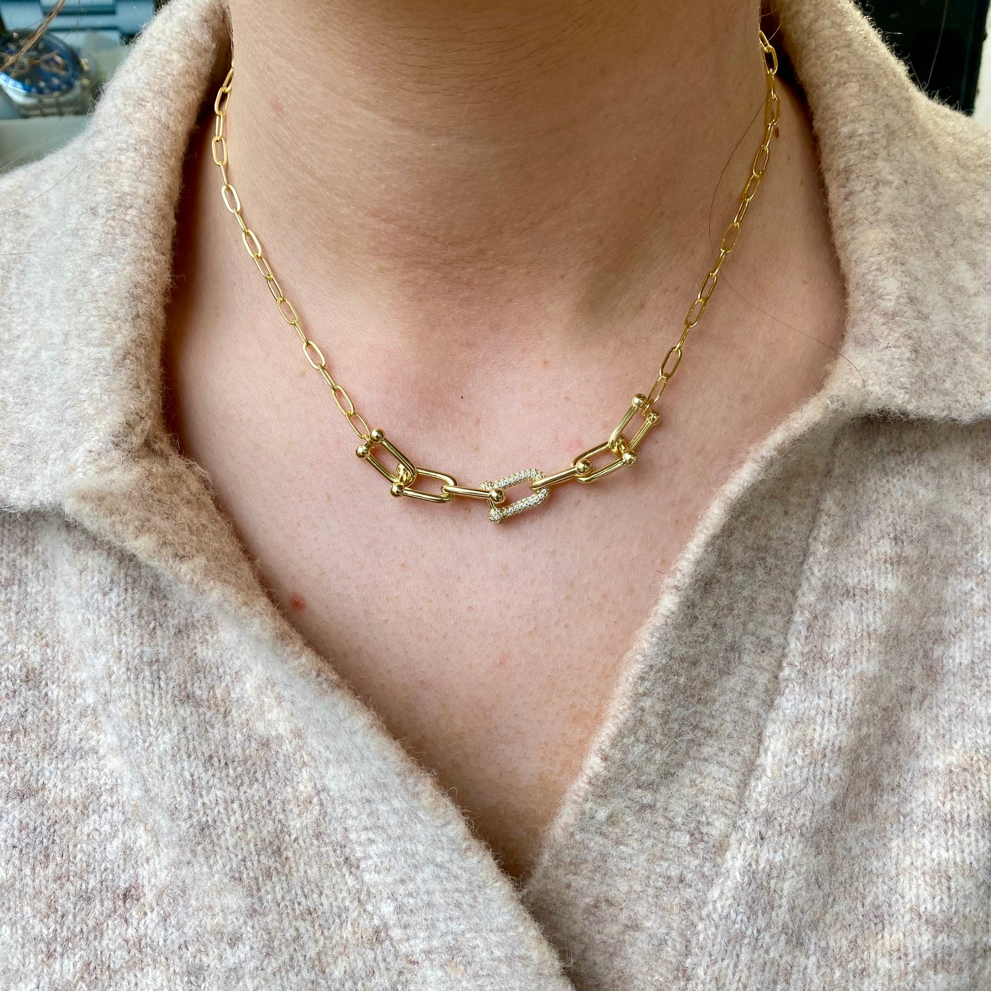 Sunshine CZ Luxe Links Necklace | 40+5cm - John Ross Jewellers