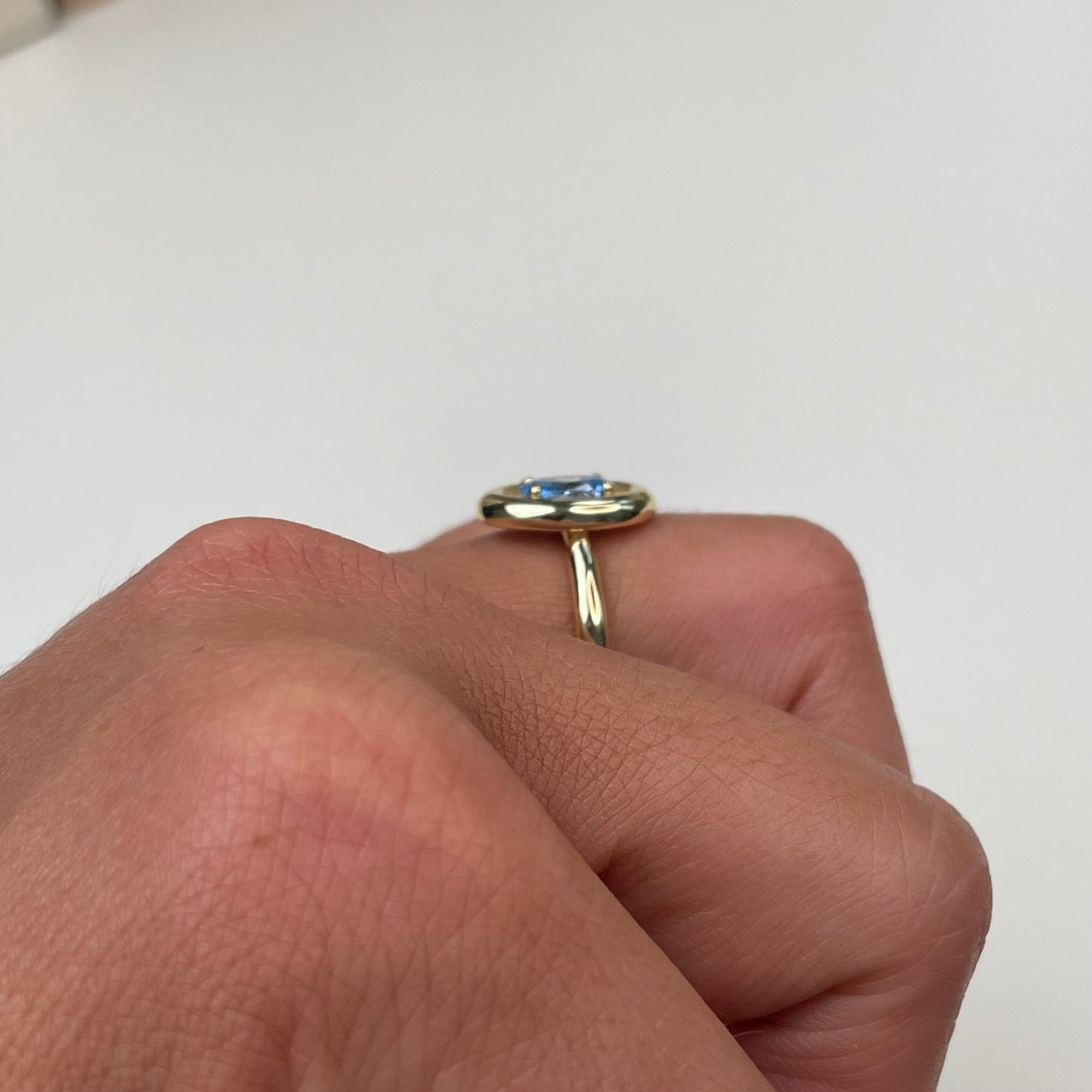 Sunshine Oval CZ Ring | Sky Blue - John Ross Jewellers