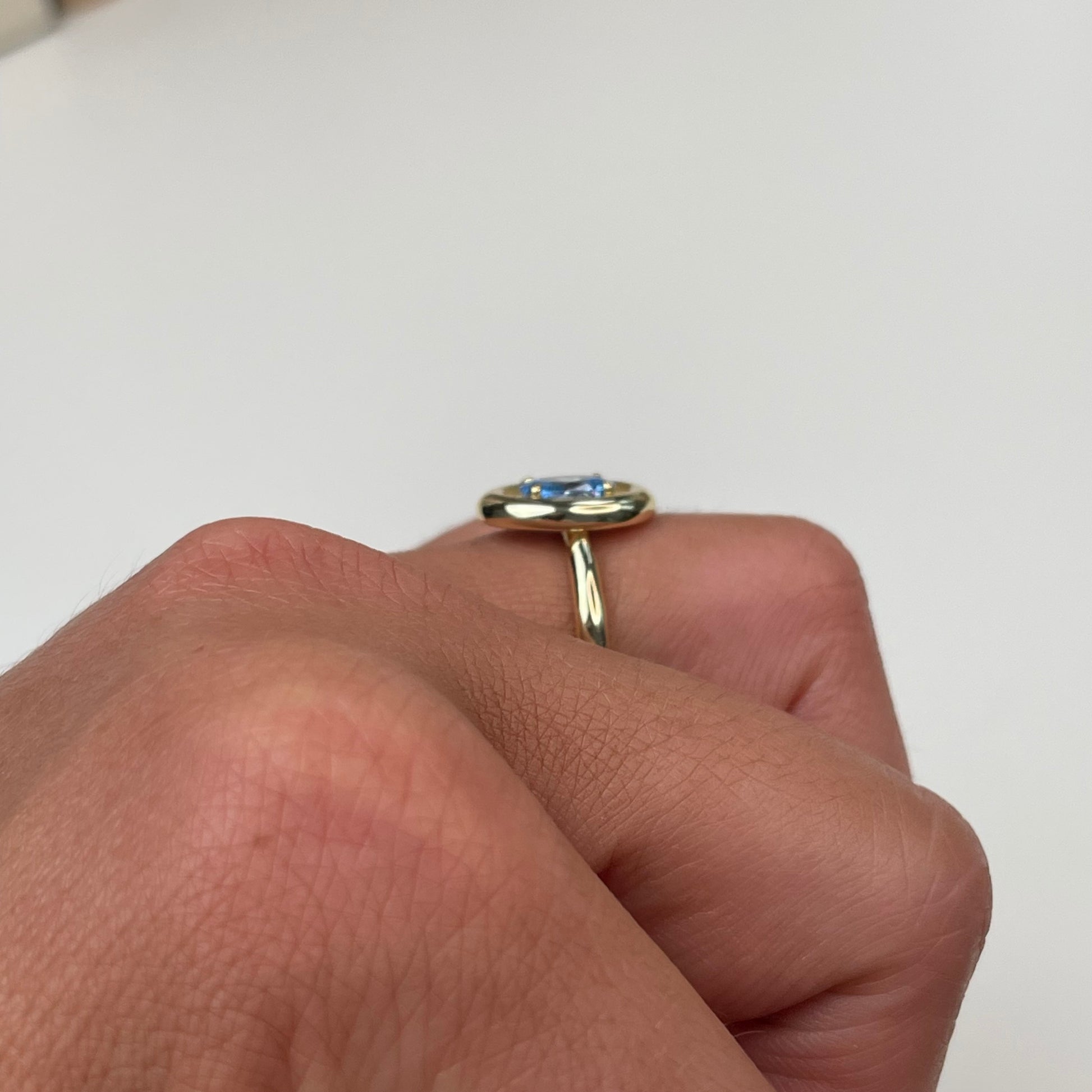 Sunshine Oval CZ Ring | Sky Blue - John Ross Jewellers