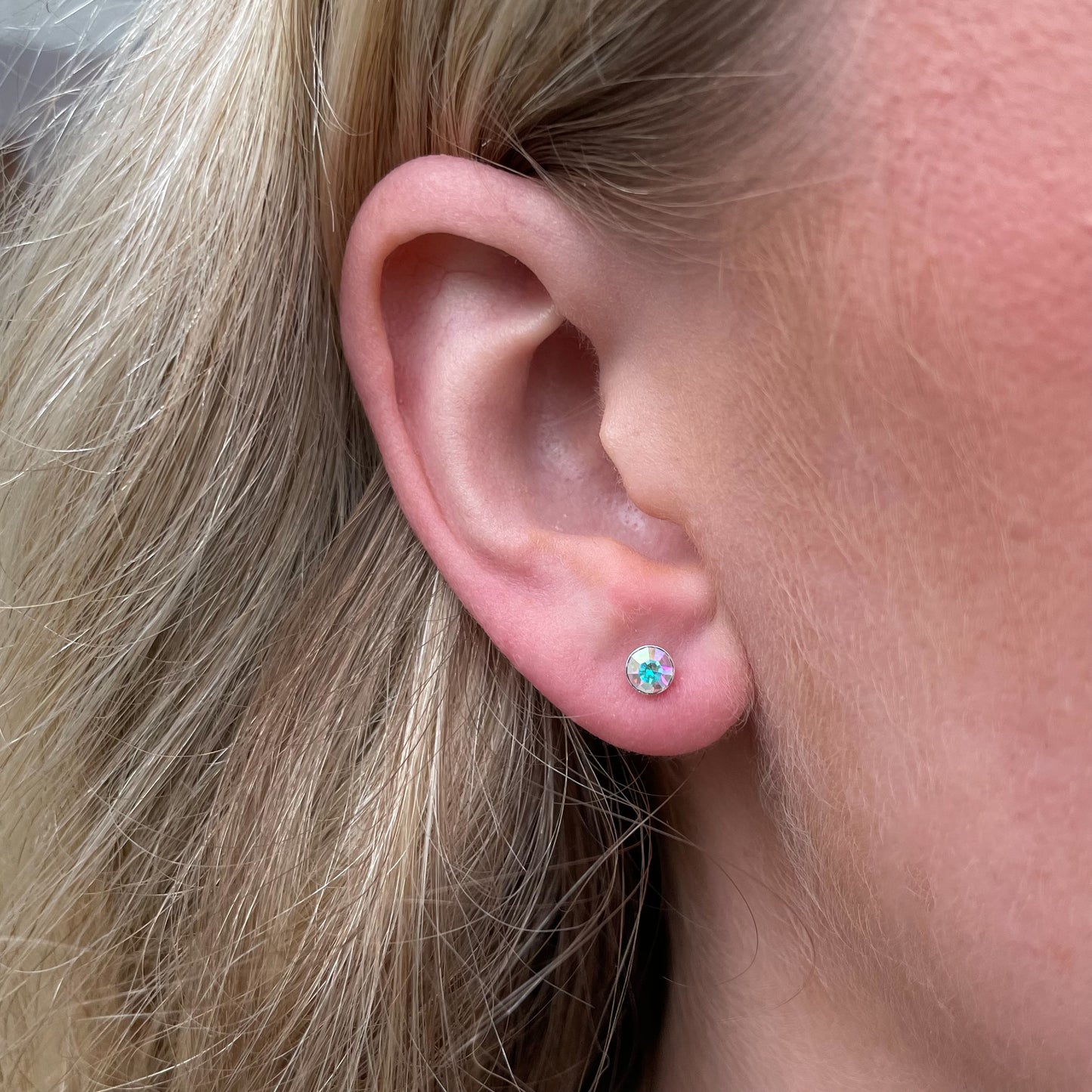 Iridescent Round Stud Earrings - John Ross Jewellers