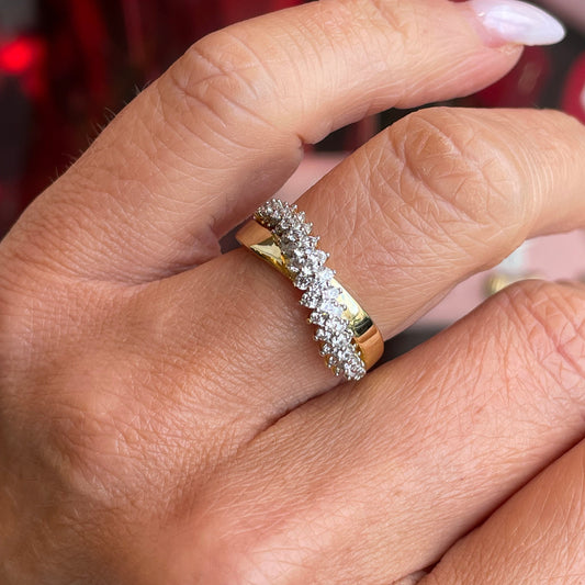 Sunshine CZ Crossover Band Ring - John Ross Jewellers