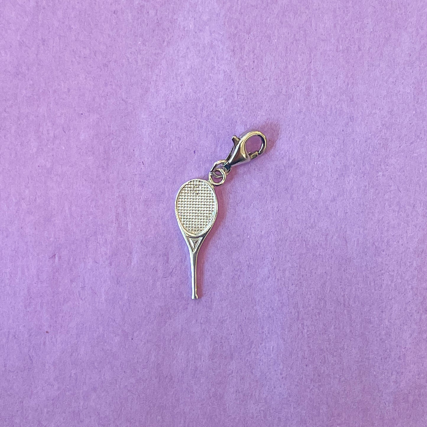 Silver Tennis Raquet Clip-on Charm - John Ross Jewellers