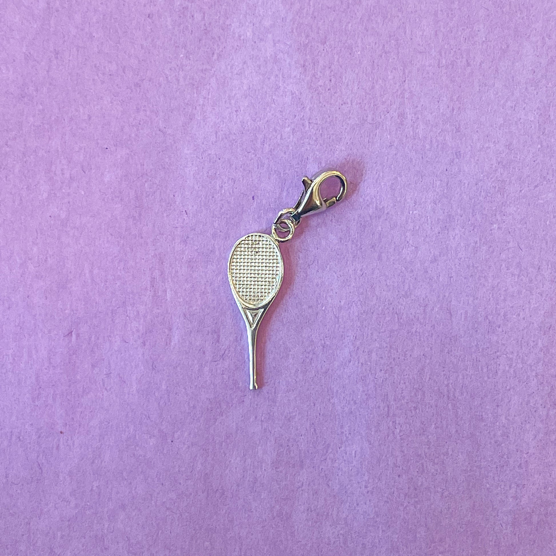 Silver Tennis Raquet Clip-on Charm - John Ross Jewellers