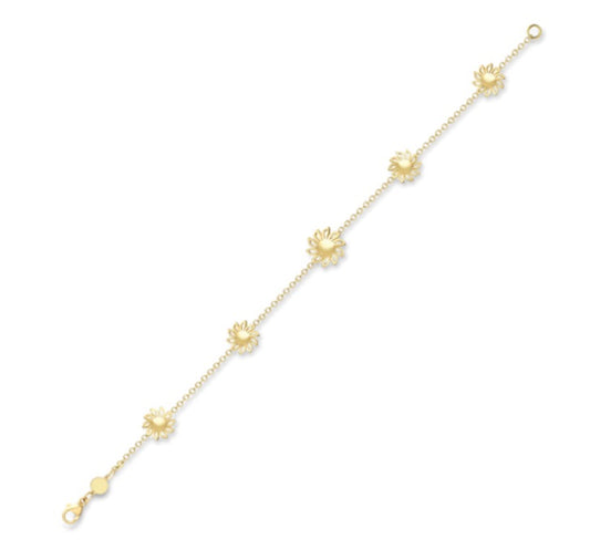 9ct Gold Modern Floral Bracelet