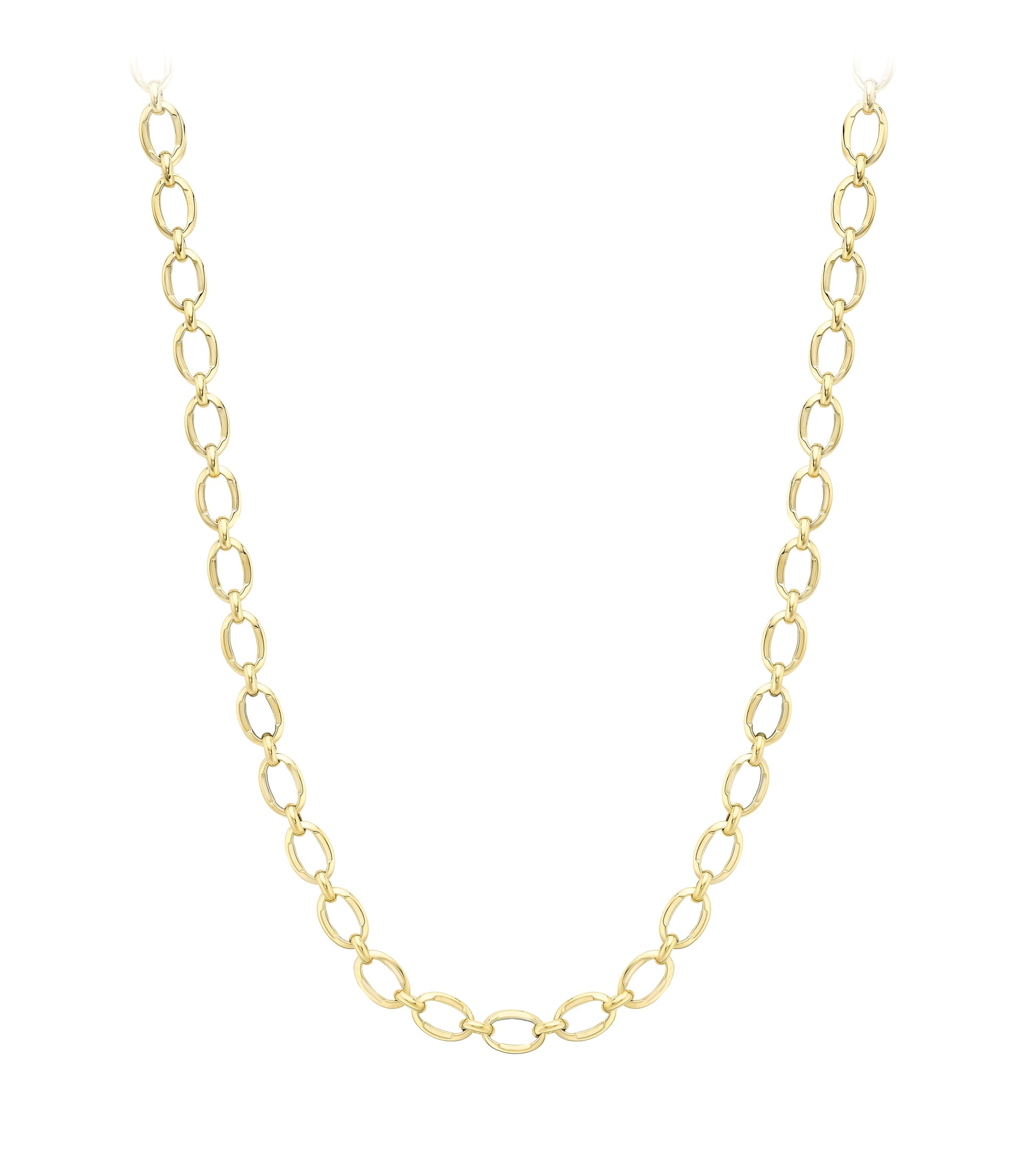9ct Gold Oval Link Necklace - John Ross Jewellers