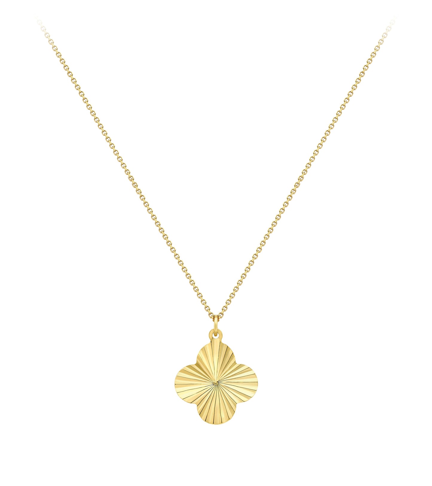 9ct Gold Radiant Quatrefoil Necklace - John Ross Jewellers