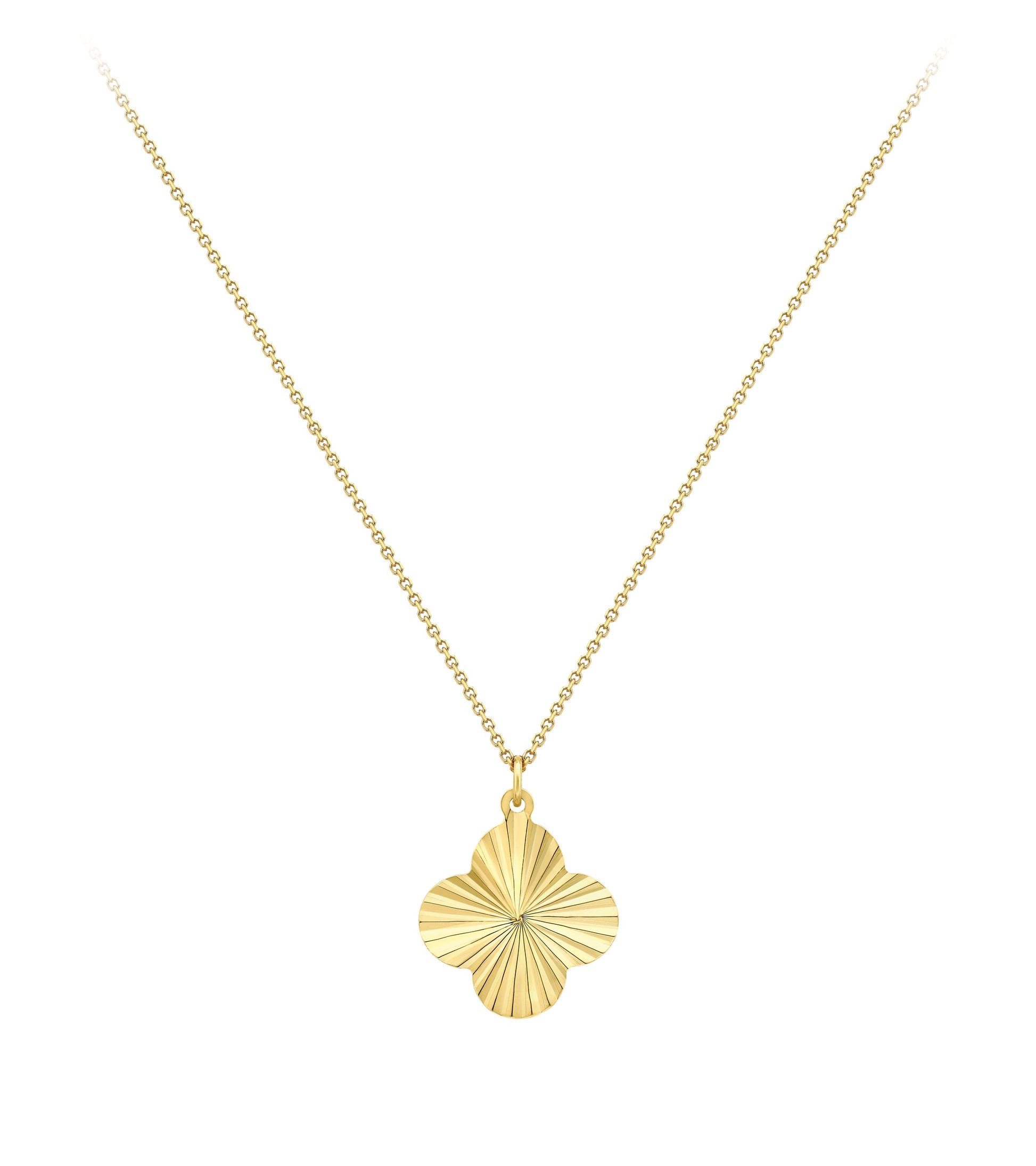 9ct Gold Radiant Quatrefoil Necklace - John Ross Jewellers