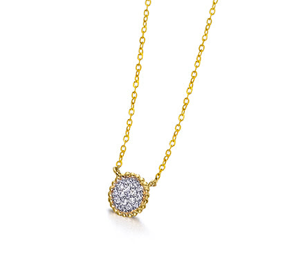 18ct Gold Diamond Disc Necklace