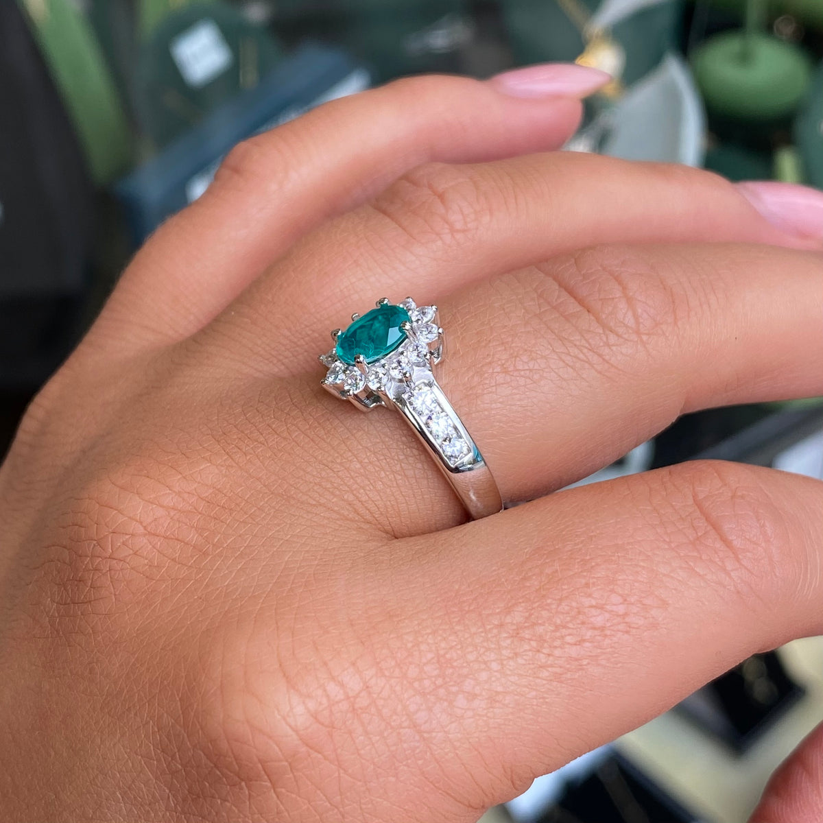 Silver CZ Diana Cluster Ring | Paraiba
