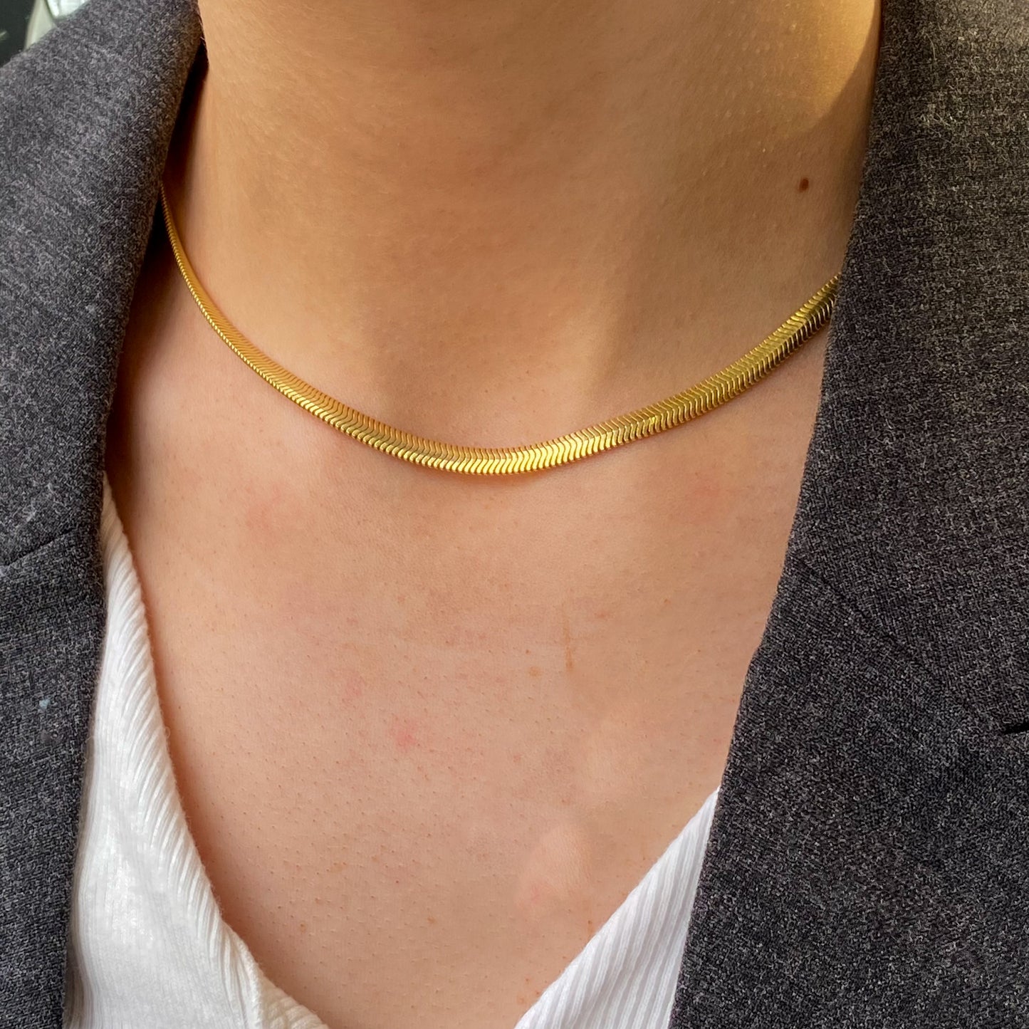 SUNSHINE Flat Oval Snake Necklace - John Ross Jewellers