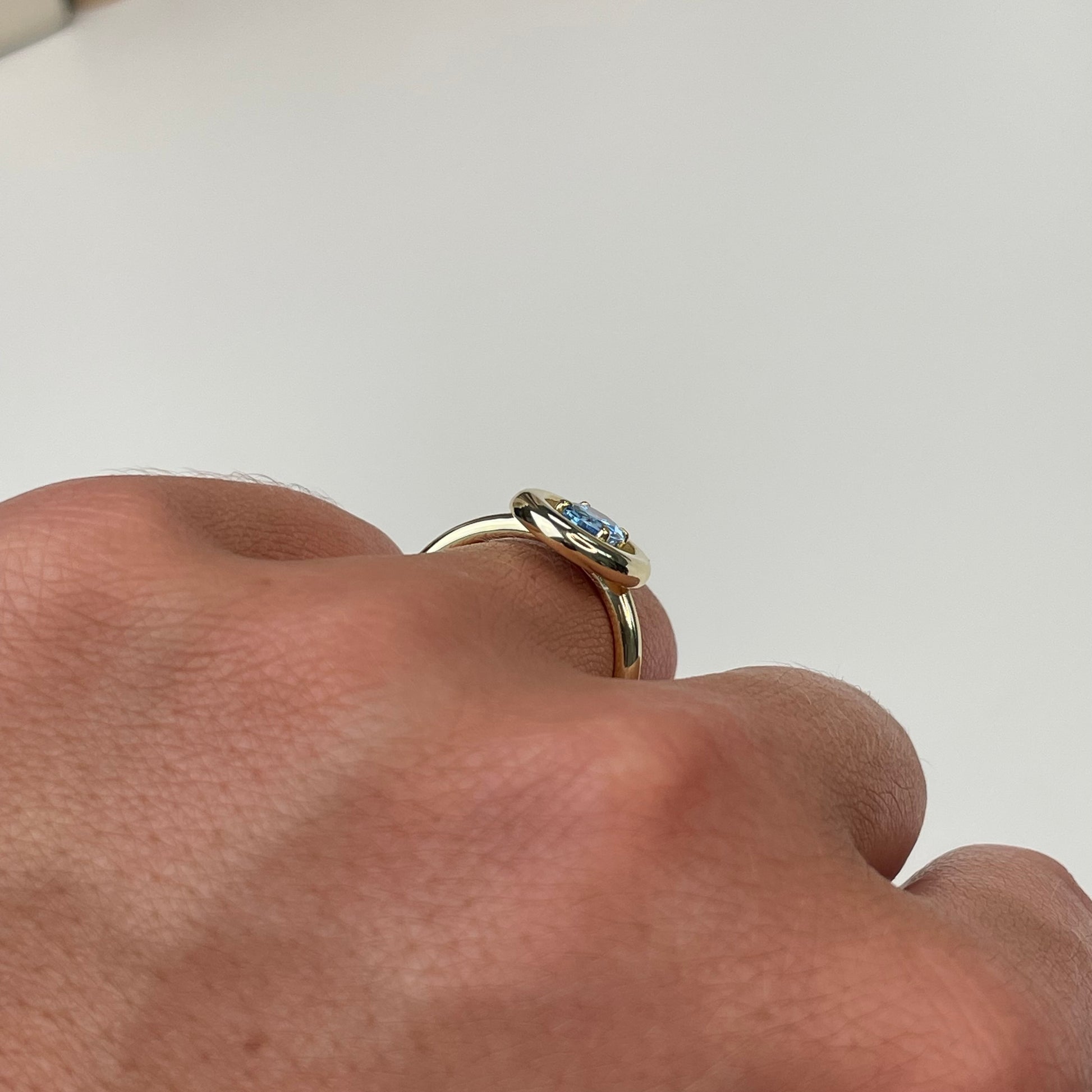 Sunshine Oval CZ Ring | Sky Blue - John Ross Jewellers