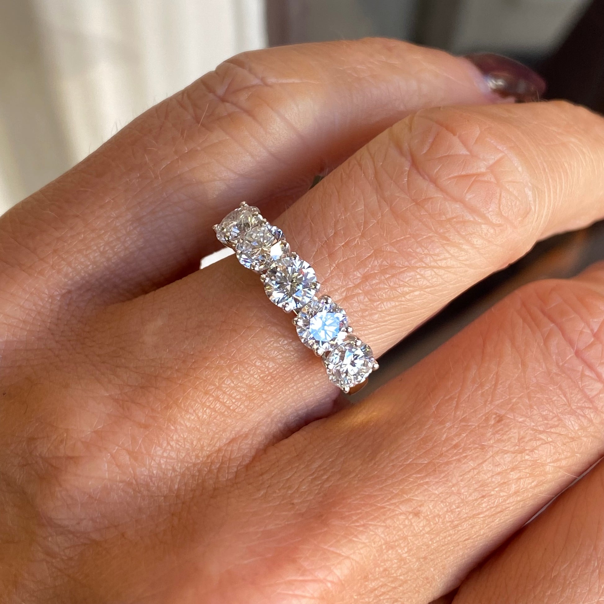 18ct Gold Five Stone Eternity Ring | Lab Grown 2.58ct - John Ross Jewellers