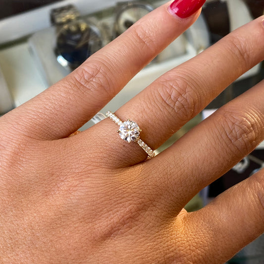 18ct Gold Solitaire Engagement Ring | Certificated Lab 0.77ct - John Ross Jewellers