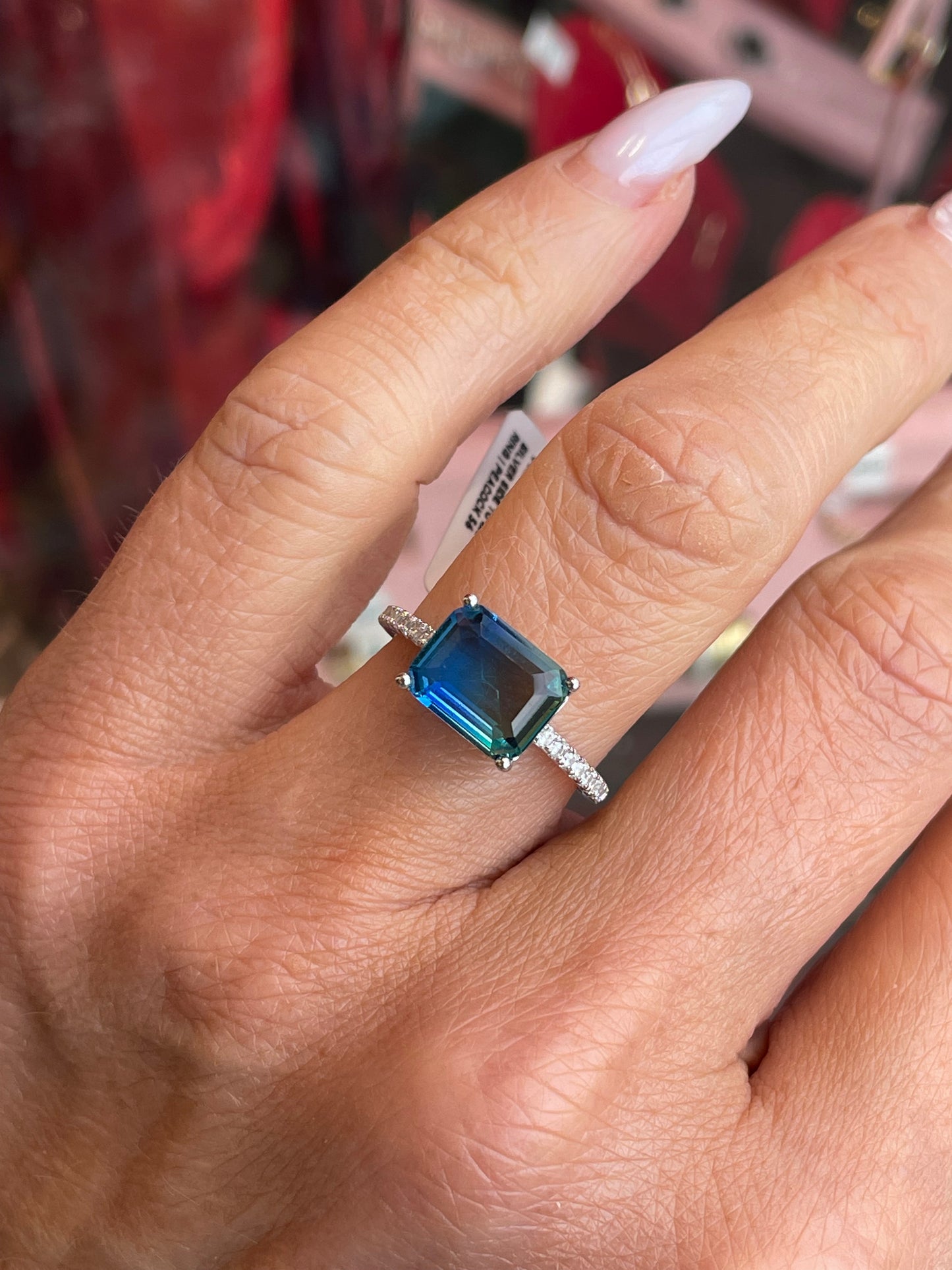 Silver Side to Side Solitaire Ring | Peacock - John Ross Jewellers