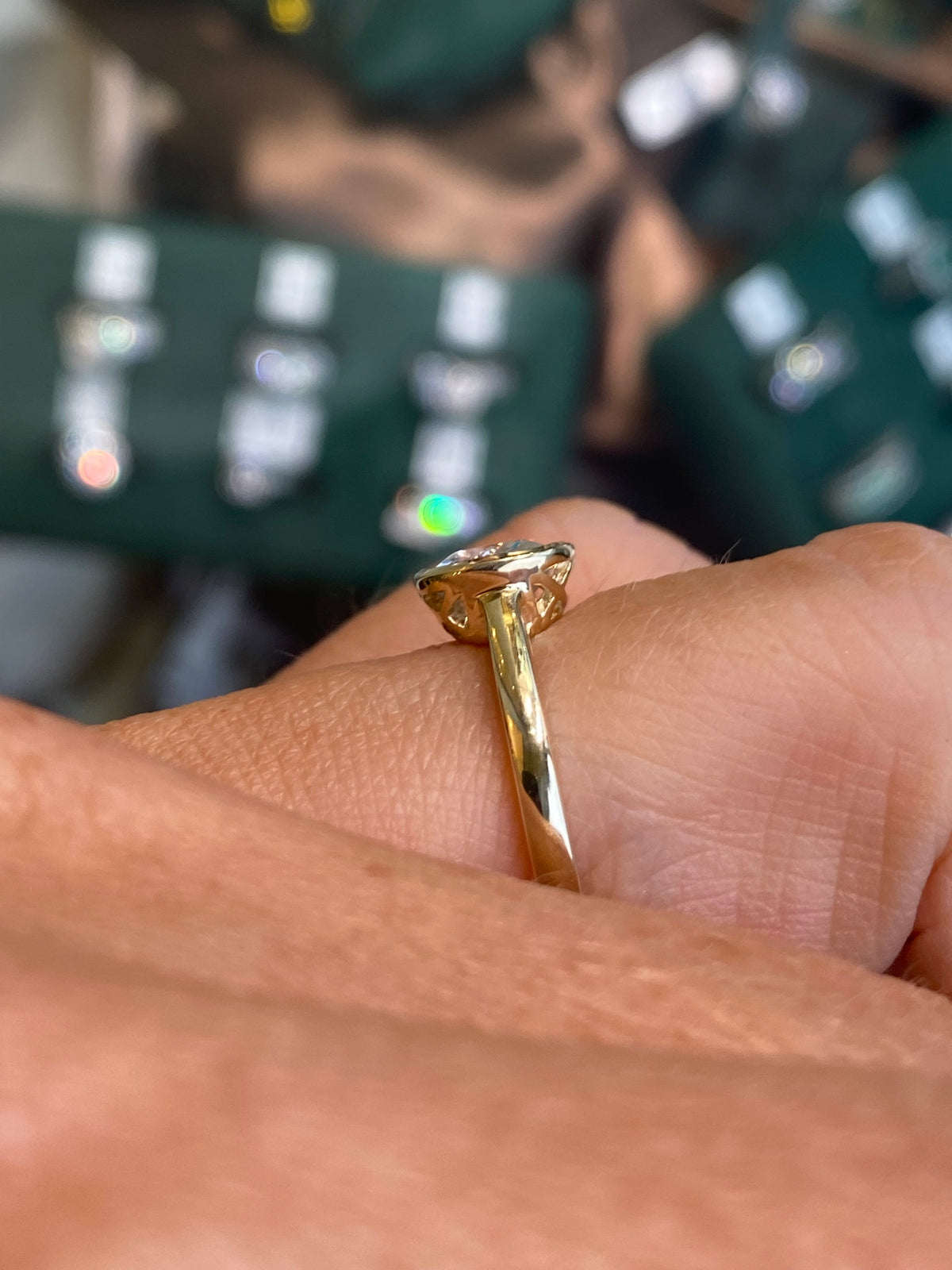 9ct Gold Cushion Cut CZ Solitaire Ring