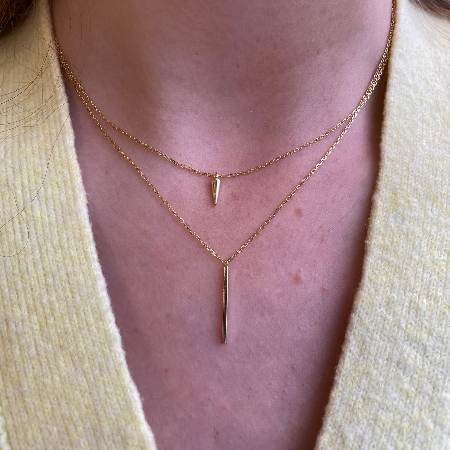 Sunshine Double Bar Drop Necklace