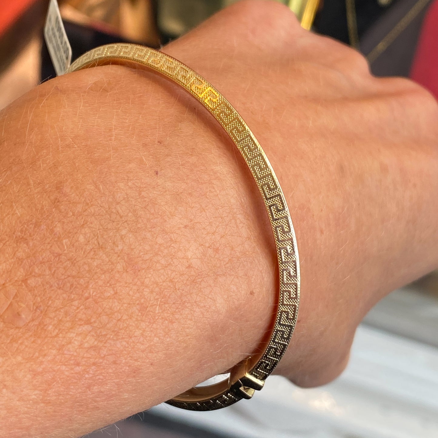 14ct Gold Greek Pattern Bangle