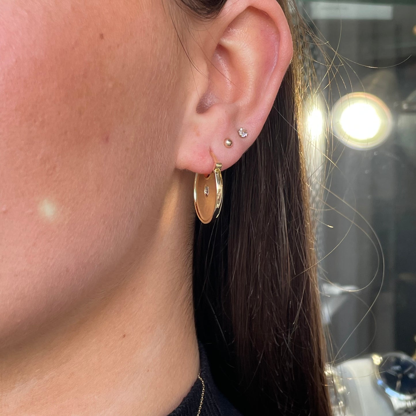 Sunshine Gadroon CZ Dramatic Hoop Earrings - John Ross Jewellers