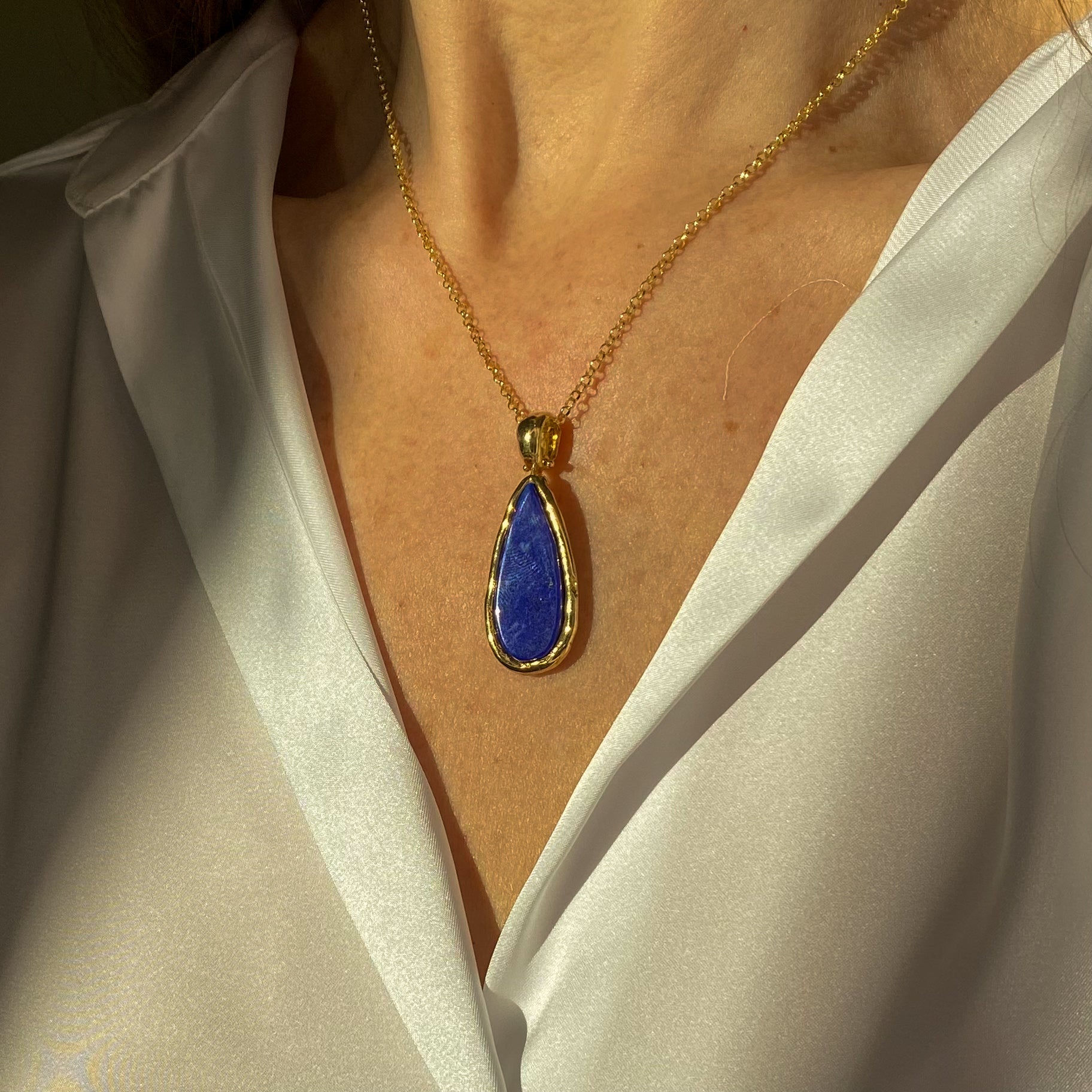 Lapis Lazuli Pendant on Chain - John Ross Jewellers