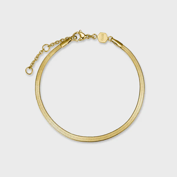 Gift Box Minuit Watch Mesh, White & Flat Snake Bracelet, Gold Colour