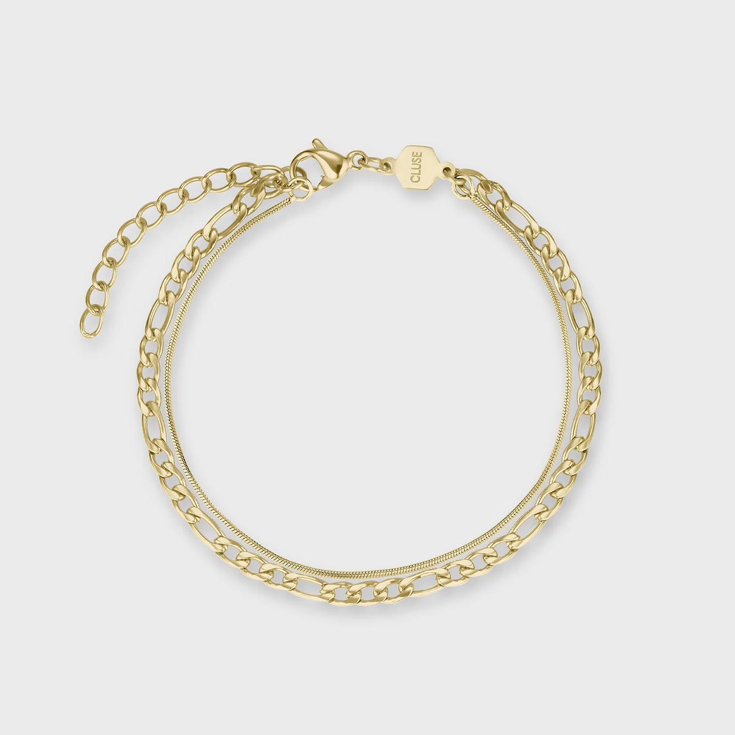 CLUSE Fluette Gift Box | Gold & Double Chain Bracelet - John Ross Jewellers