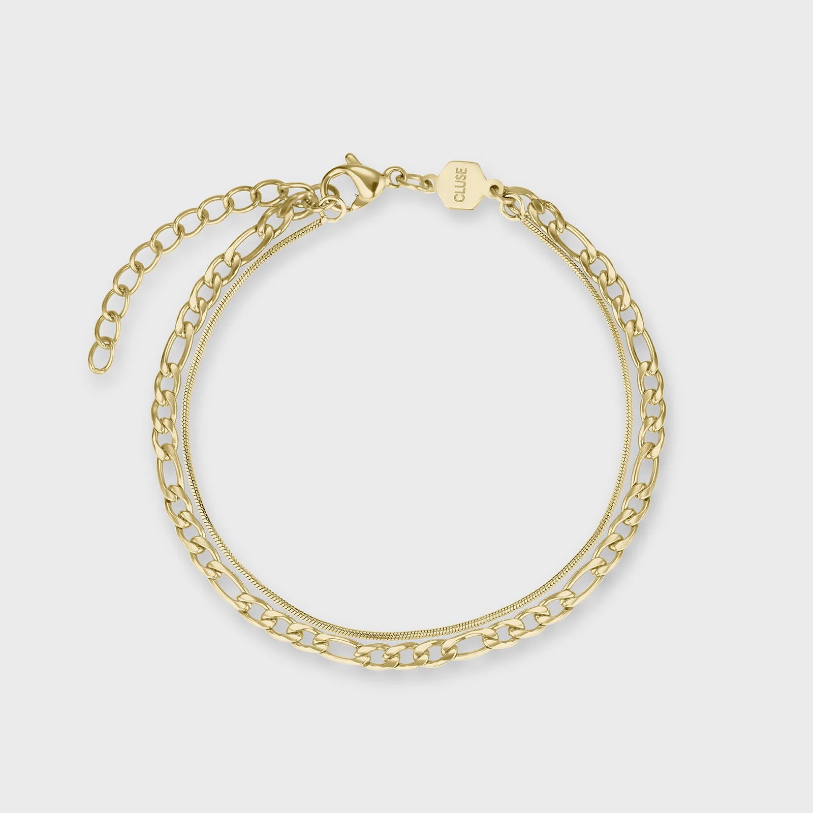 CLUSE Fluette Gift Box | Gold & Double Chain Bracelet - John Ross Jewellers