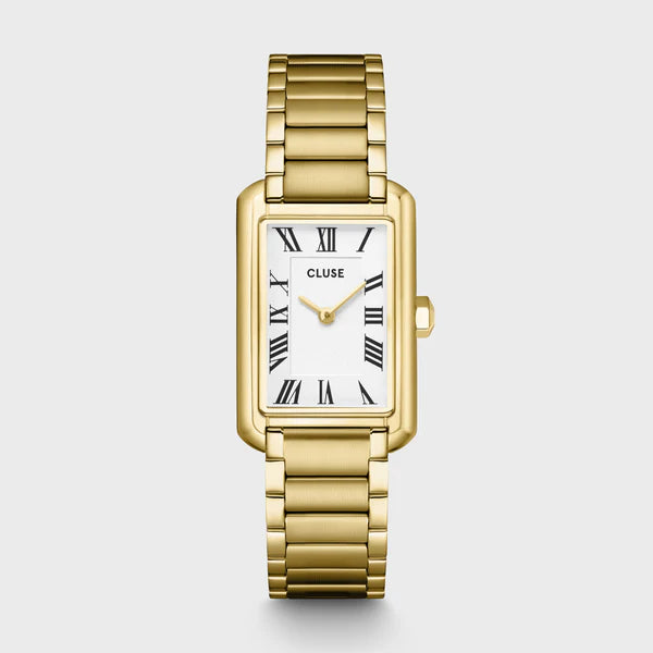 CLUSE Gift Box Belisenna Watch Steel, White & Pearl Chain Bracelet, Gold Colour