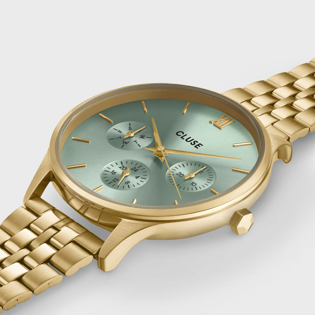 CLUSE Minuit Multifunction Gold/Sage Green - John Ross Jewellers
