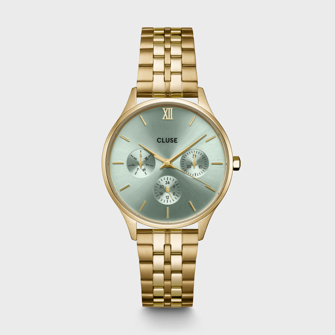 CLUSE Minuit Multifunction Gold/Sage Green - John Ross Jewellers