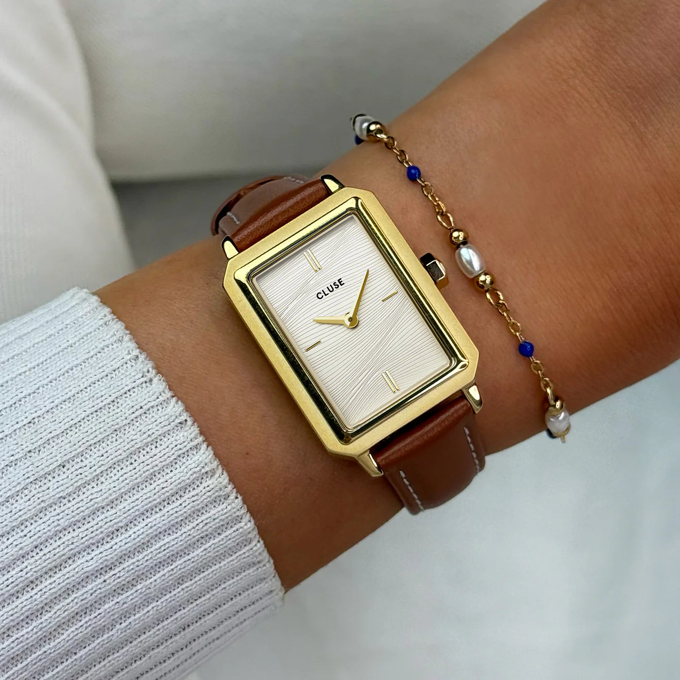 CLUSE Fluette Leather Nutshell Sand - John Ross Jewellers